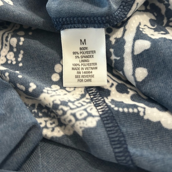 NWT Navy and White Paisley Faux Wrap Dress Size Medium - Picture 10 of 12